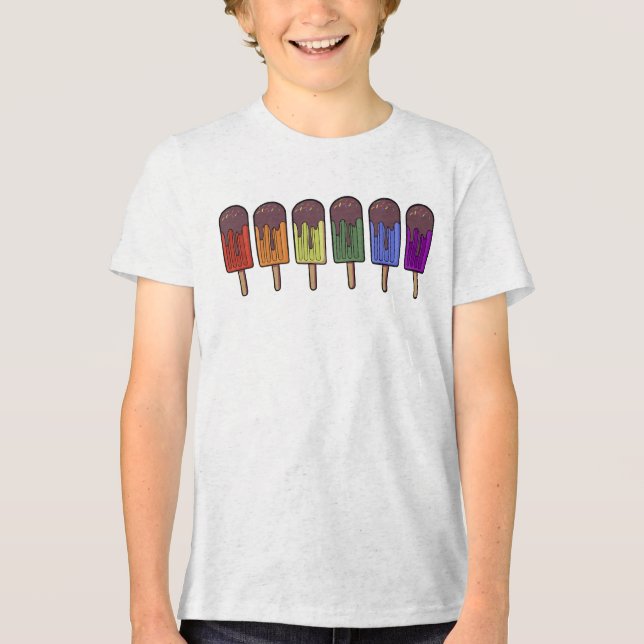 Rainbow Frozen pop Parade Tri-Blend Shirt (Front)