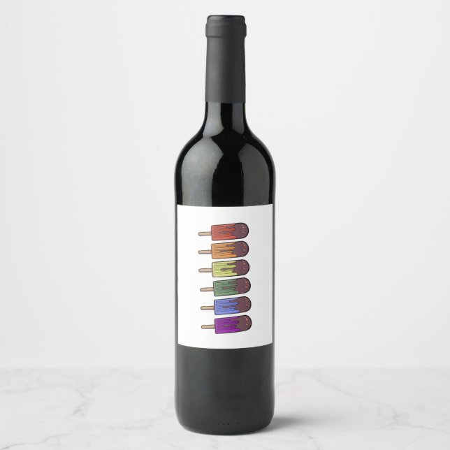 Rainbow Frozen pop Parade Wine Label (Front)
