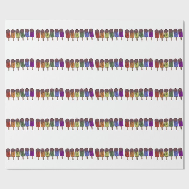 Rainbow Frozen pop Parade Wrapping Paper (Flat)