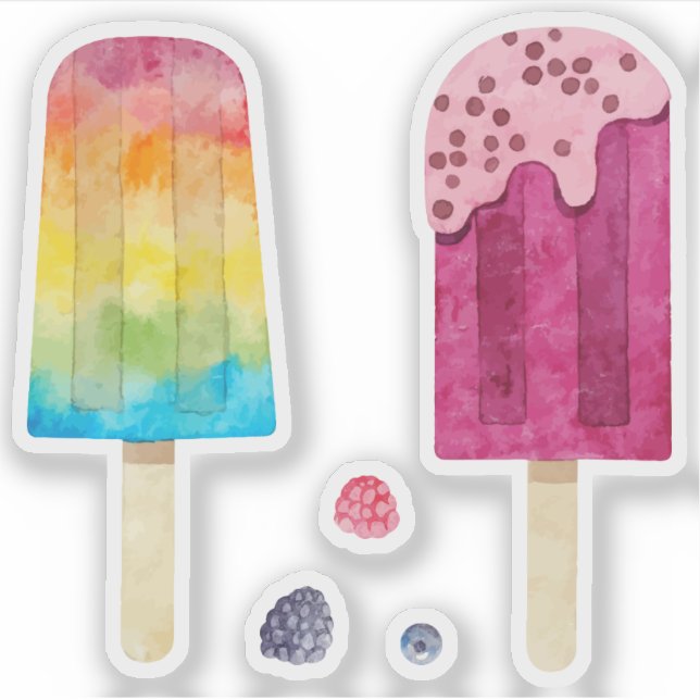 Rainbow frozen rainbow fruit juice bat set (Front)