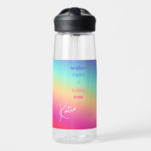 Rainbow Fun Chug, Name + 5 Custom Texts 25 oz