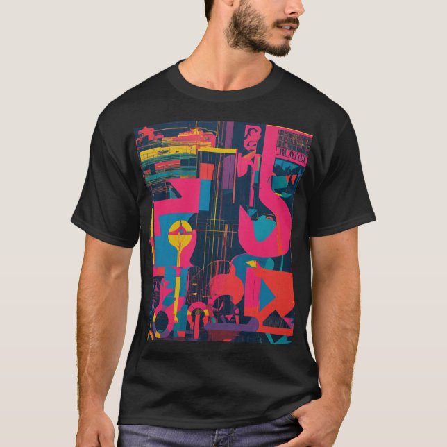 Rainbow Fusion: Multicolor Design" T-Shirt (Front)