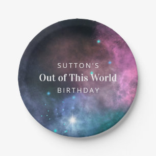 Rainbow Galaxy Birthday Paper Plate