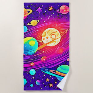 Rainbow Galaxy: Cartoon Fun Beach Towel