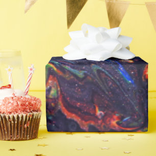 Rainbow Galaxy Geode Pattern Wrapping Paper