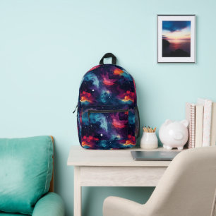 Rainbow Galaxy Pattern Printed Backpack