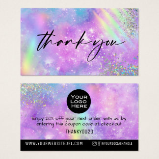 Rainbow Galaxy Thank You Customer Discount Insert