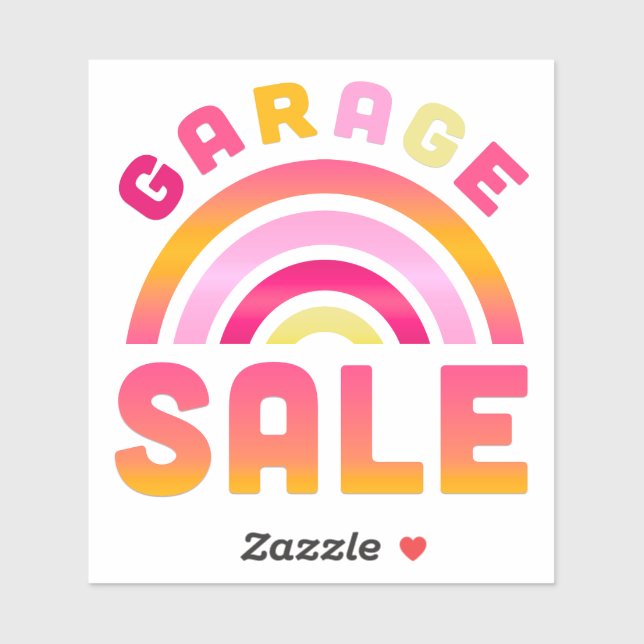Rainbow Garage Sale Sticker (Sheet)