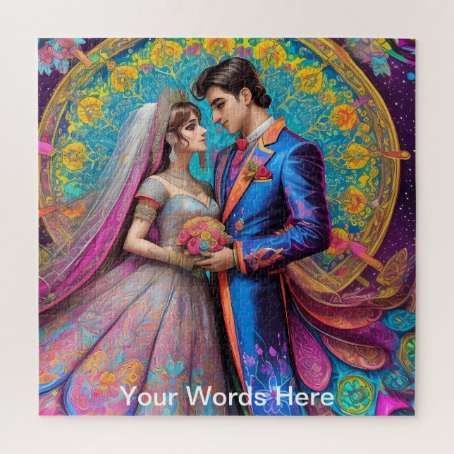 Rainbow Garden Neon Psychedelic   Jigsaw Puzzle (Vertical)