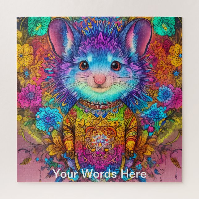 Rainbow Garden Neon Psychedelic Nature   Jigsaw Puzzle (Vertical)