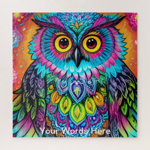 Rainbow Garden Neon Psychedelic Nature   Jigsaw Puzzle