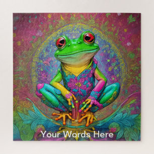 Rainbow Garden Neon Psychedelic Wildlife Nature  Jigsaw Puzzle