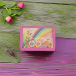 Rainbow Garden Trifold Wallet<br><div class="desc">A rainbow ends in a lovely pastel flower garden with your name.</div>