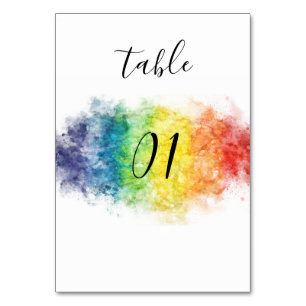 Rainbow Gay and Lesbian Pride Mrs & Mrs  Table Number