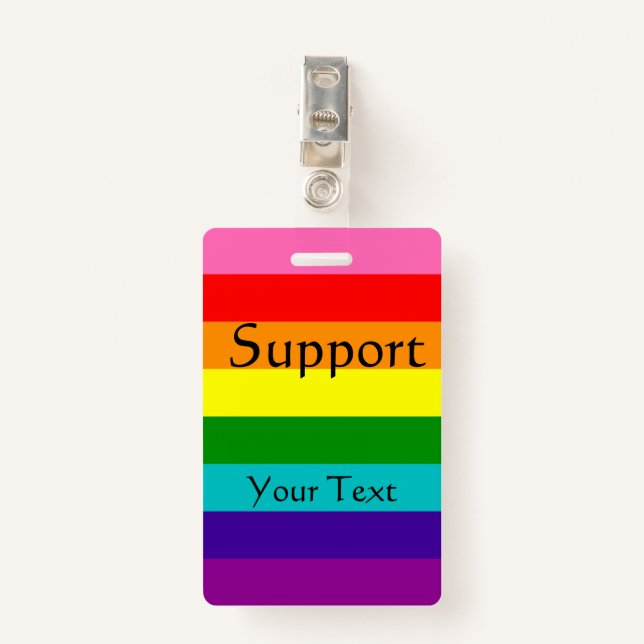 Rainbow, Gay and sympathisers ID Badge (Front with Clip)