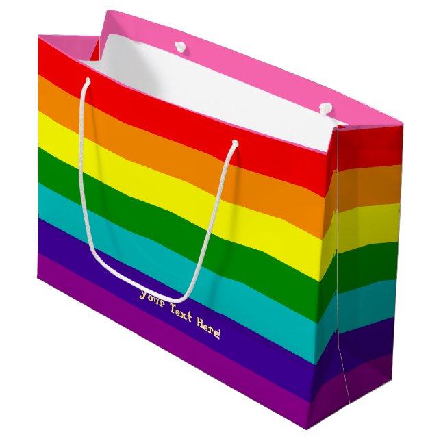 Rainbow, Gay and sympathisers Large Gift Bag (Front Angled)