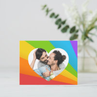 Rainbow Gay Couple Photo in Heart Romantic Love