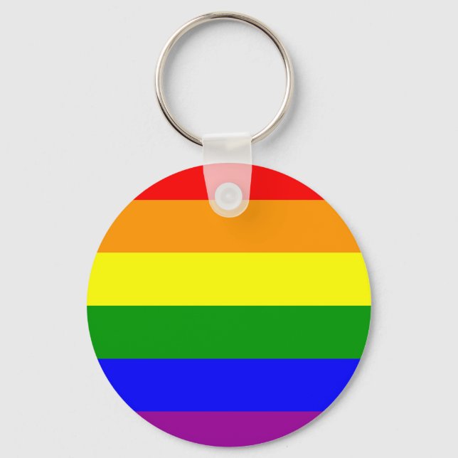 Rainbow Gay Lesbian Pride Key Ring (Front)