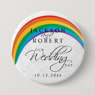 Rainbow Gay - Our Wedding Day 7.5 Cm Round Badge