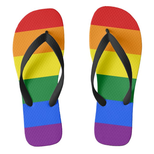 Rainbow Gay Pride Flag Jandals (Footbed)