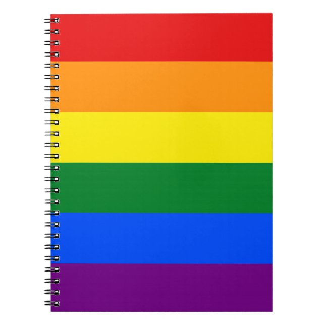 Rainbow Gay Pride Flag Spiral Notebook (Front)