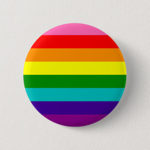 Rainbow Gay Pride LGBT Original 8 Stripes Flag 6 Cm Round Badge
