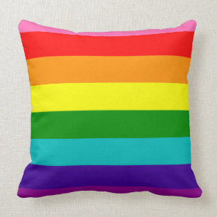 Rainbow Gay Pride LGBT Original 8 Stripes Flag Cushion