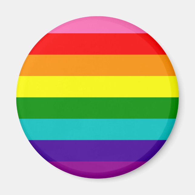 Rainbow Gay Pride LGBT Original 8 Stripes Flag Magnet (Front)