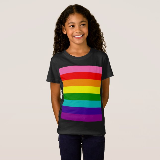 Rainbow Gay Pride LGBT Original 8 Stripes Flag T-Shirt (Front Full)