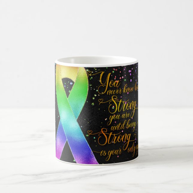 Rainbow Gay Rights Awareness Ribbon Mug Design (Center)