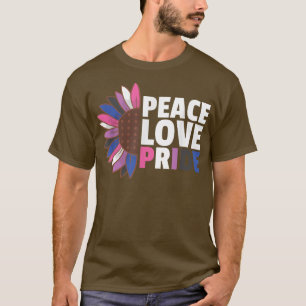 Rainbow Gender Fluid Flag Pride Lgbtq Sunflower T-Shirt
