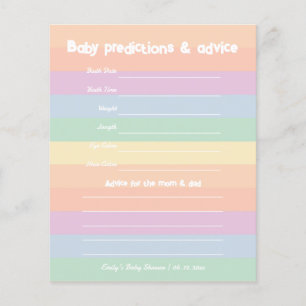 Rainbow Gender Neutral Baby Shower Guessing Game