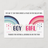 RAINBOW GENDER REVEAL VOTING BALLOT Invitation