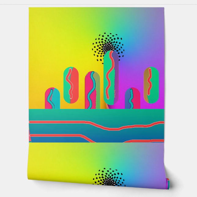 Rainbow Geo Spectacular Print  Wallpaper (Unrolling)