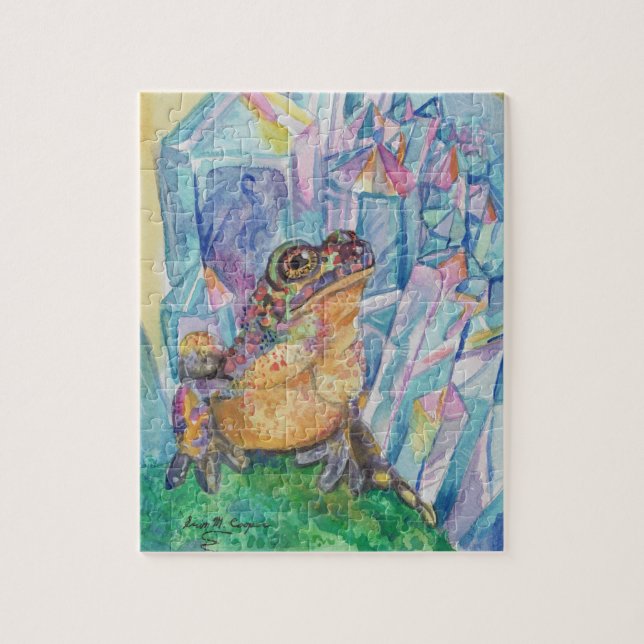 Rainbow Geode Toad watercolor art Jigsaw Puzzle (Vertical)