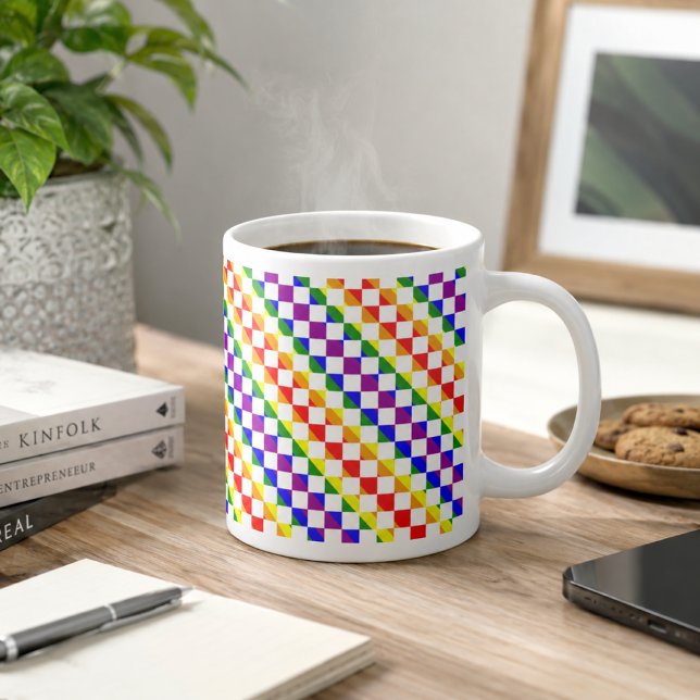 Rainbow Geometric Large Coffee Mug (Creator Uploaded)