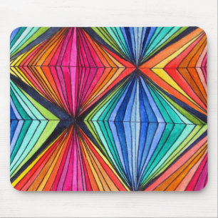 Rainbow Geometric Optical Art Mouse Pad