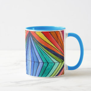 Rainbow Geometric Optical Art Mug