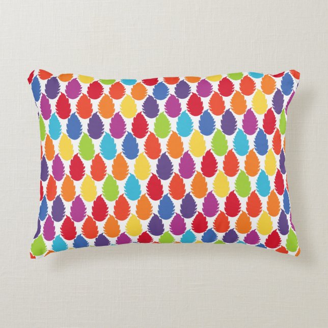 Rainbow Geometric Pattern Decorative Cushion (Front)
