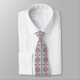Rainbow Geometric Pattern Necktie