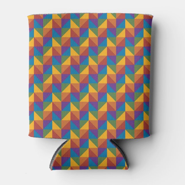 Rainbow Geometric Triangle Can Cooler (Front)