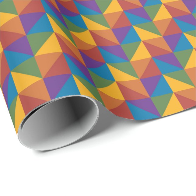 Rainbow Geometric Triangle Wrapping Paper (Roll Corner)