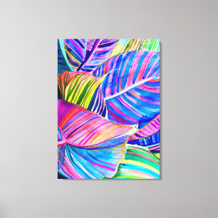 Rainbow gerbera colorful flower  canvas print