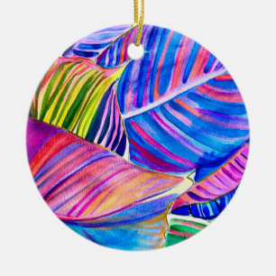 Rainbow gerbera colorful flower  ceramic tree decoration