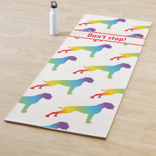 Rainbow German Boxer Personalised Motivational Yoga Mat