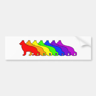 Rainbow German Shepherd Bumper Sticker