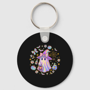 Rainbow Ghost Witch Shirt Cute Pumpkin Cauldron Sp Key Ring