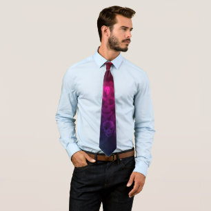 Rainbow Ghostly Skulls - Abstract Pattern Tie