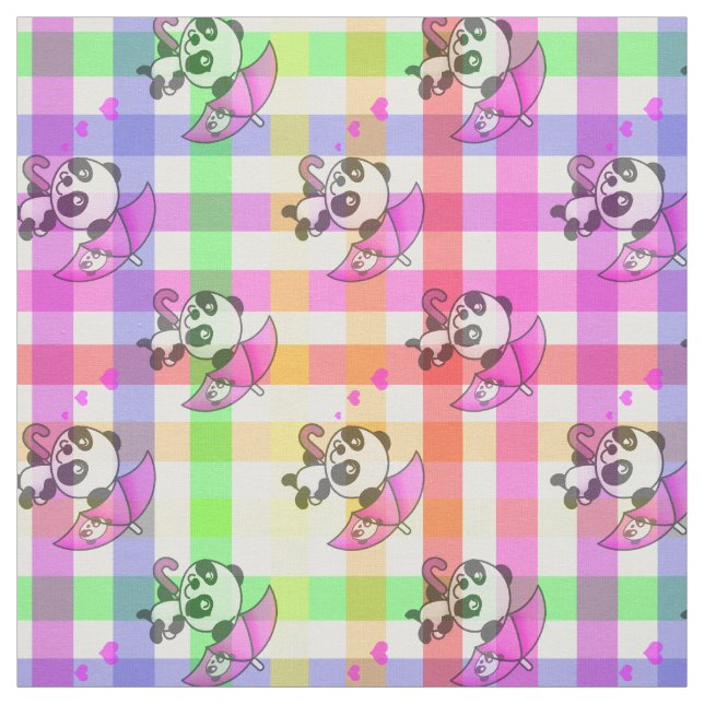 Rainbow Gingham Fabric (Swatch)