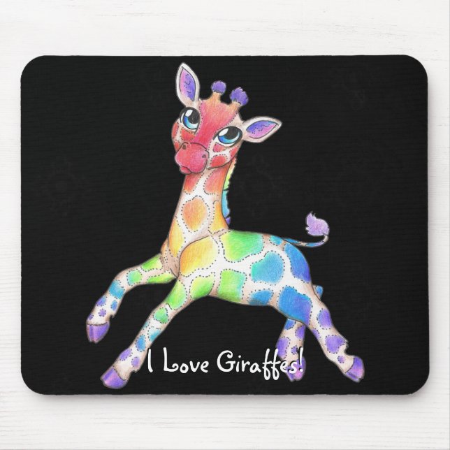 Rainbow Giraffe Mousepad (Front)